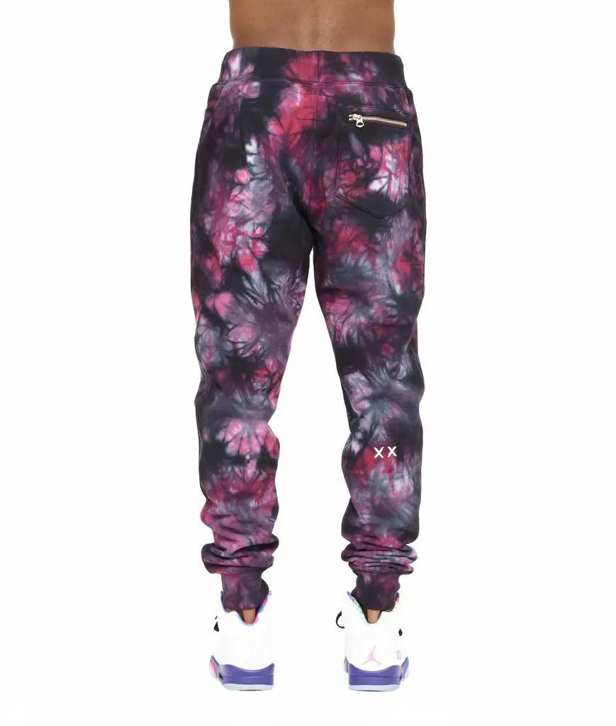 Cult of Individuality | NOVELTY  SWEATPANT IN MERLOT TIE DYE