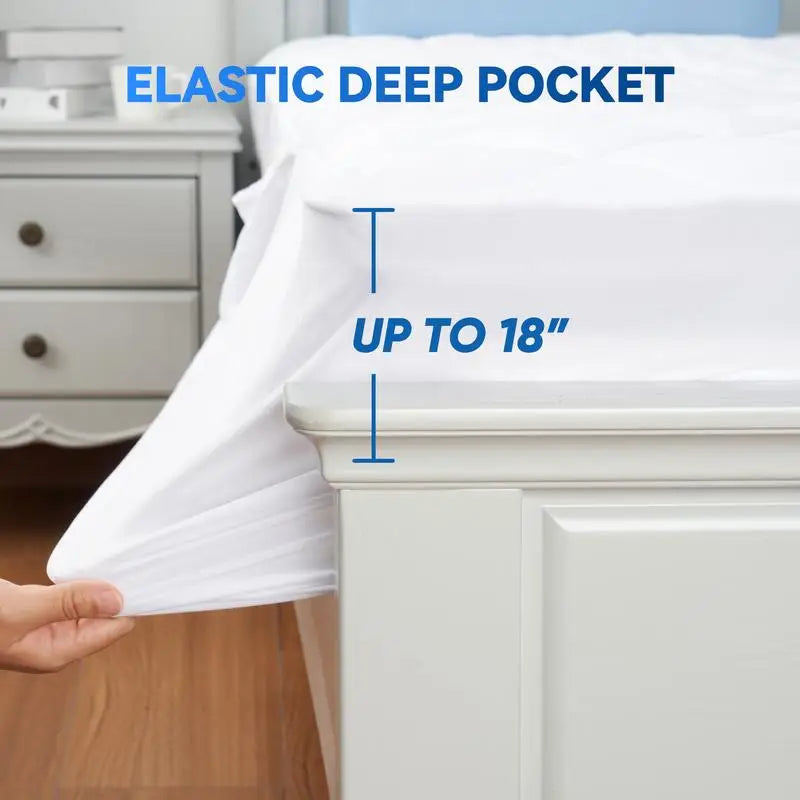 Electric Heating Mattress Cover, Dual Control, Soft Fabric, Adjustable Temp, Queen Size, Warm Your Bed Quickly, Energy