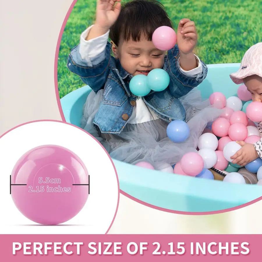 Pit Balls for Kids, Pool Toys Thicken Soft Plastic Balls for Ball Pit BPA Free Toddler Toyr White Clear and Pink 500pcs
