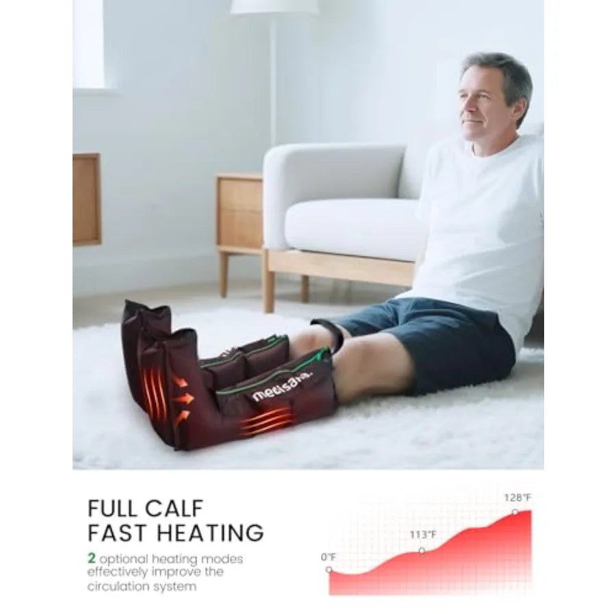 Medisana Leg Massagers with Heat and Compression for Improved Circulation and Muscle Pain Relief Foot and Calf Massager Machine
