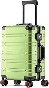 aluminum wheeled lockable carry-on luggage - airline approved hardshell metal suitcase