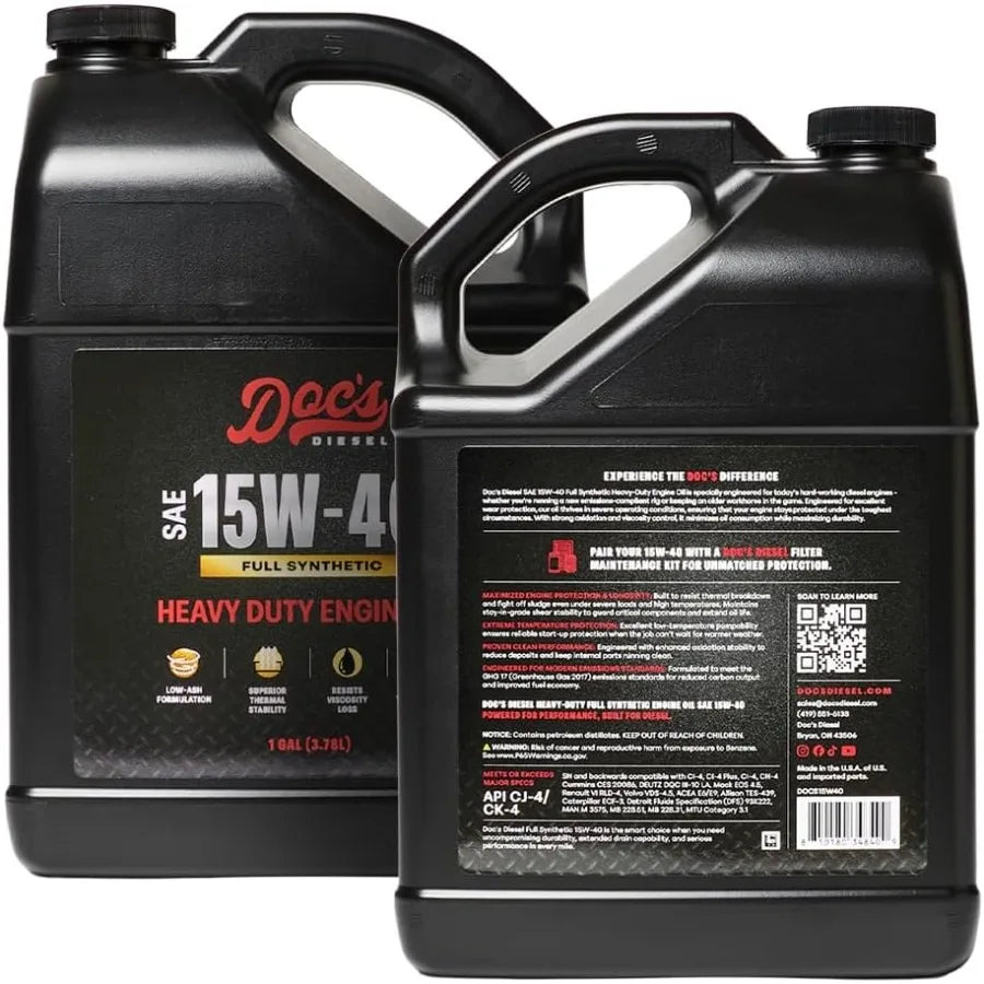 15W-40 Full Synthetic Oil + Filter Maintenance Kit for Heavy-Duty Diesel Engines Compatible with  6.7L Powerstroke F250 F350 F4