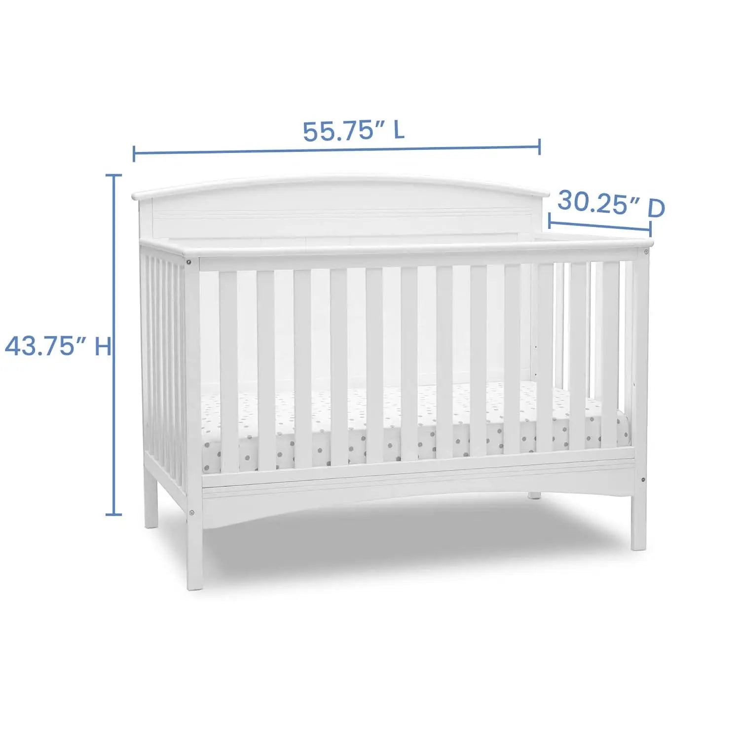Convertible 4-in-1 Crib for Babies, Grows with Child from Crib to Full Bed, Safe & Sturdy Wood Construction