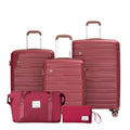 5-Piece Set (20"24"28 +a travel bag and a toiletry bag) ,PP Hardshell Carry on Luggage Set with TSA Lock Carry