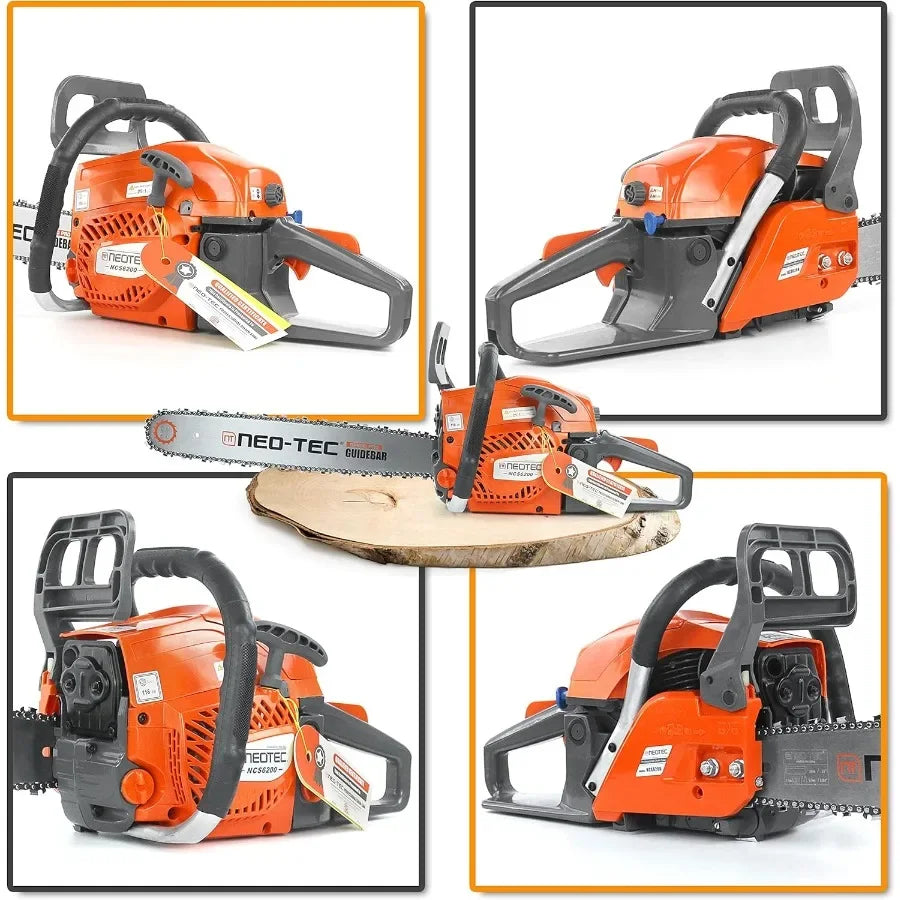 20 Inch Chainsaw 62CC Power Chain Saws Gas Powered 2 Stroke Handed Petrol Gasoline Chain Saw for Cutting Wood Outdoor G