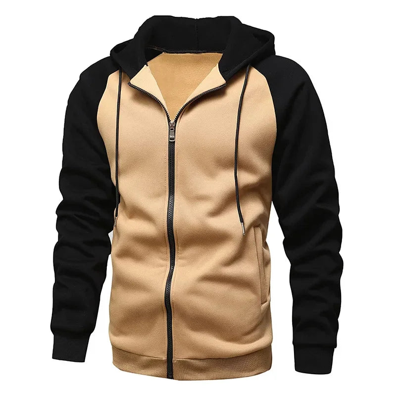 2025 New Men Hoodies Long Sleeve Sweatshirt Zipper Design Hooded Sweatshirt for Men Clothing Sportswear Slim Fit Casual Jacket
