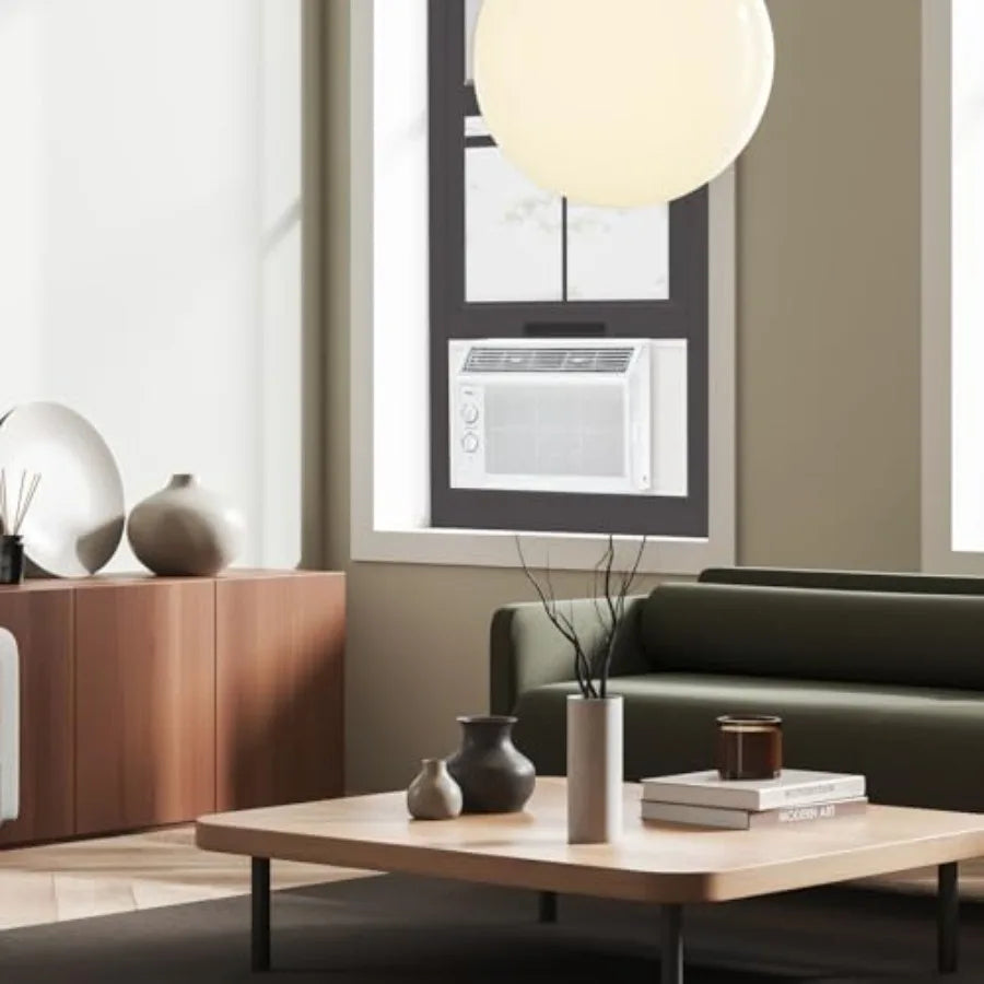 5000 BTU Window Air Conditioner for Small Rooms up to 150 Sq. Ft. Energy-Efficient Cooling with Easy-to-Use Controls Reusable W