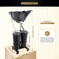 Portable Shampoo Bowl with 2 Buckets Adjustable Height & 270° Salon Hair Washing Sink for Elderly, Pregnant, Home Salon