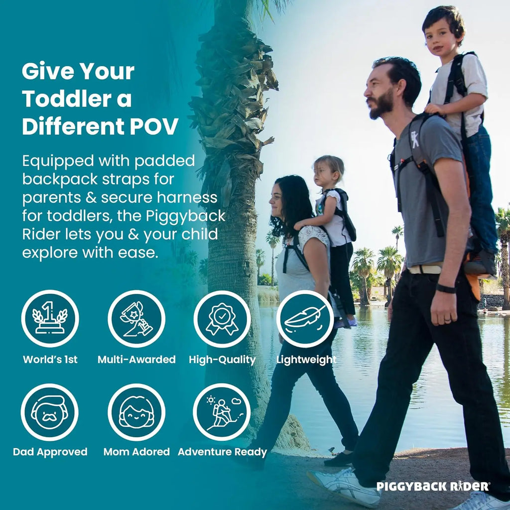 Scout Standing Toddler Carrier Backpack - 2-Piece Bundle for Hiking & Travel with Secure Child Safety Harness Included - for Age