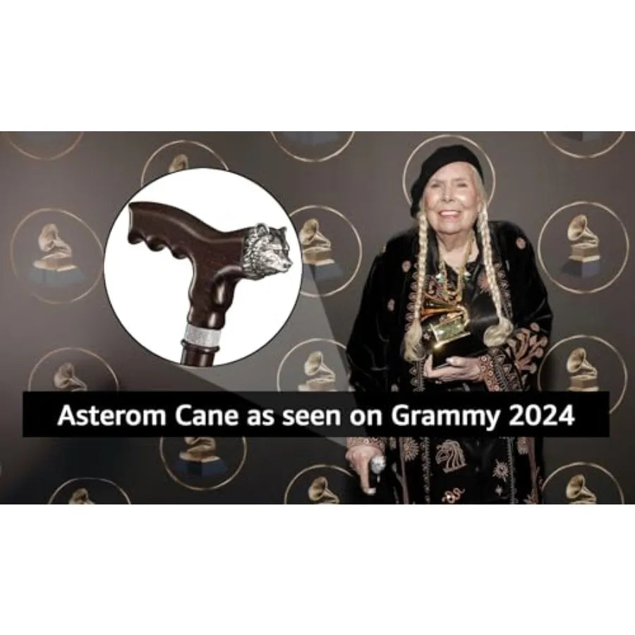 Asterom Handmade Walking Cane for Women Men - Custom Stylish Fashionable Wooden Cane in Bear Design - Walking Sticks for Senior
