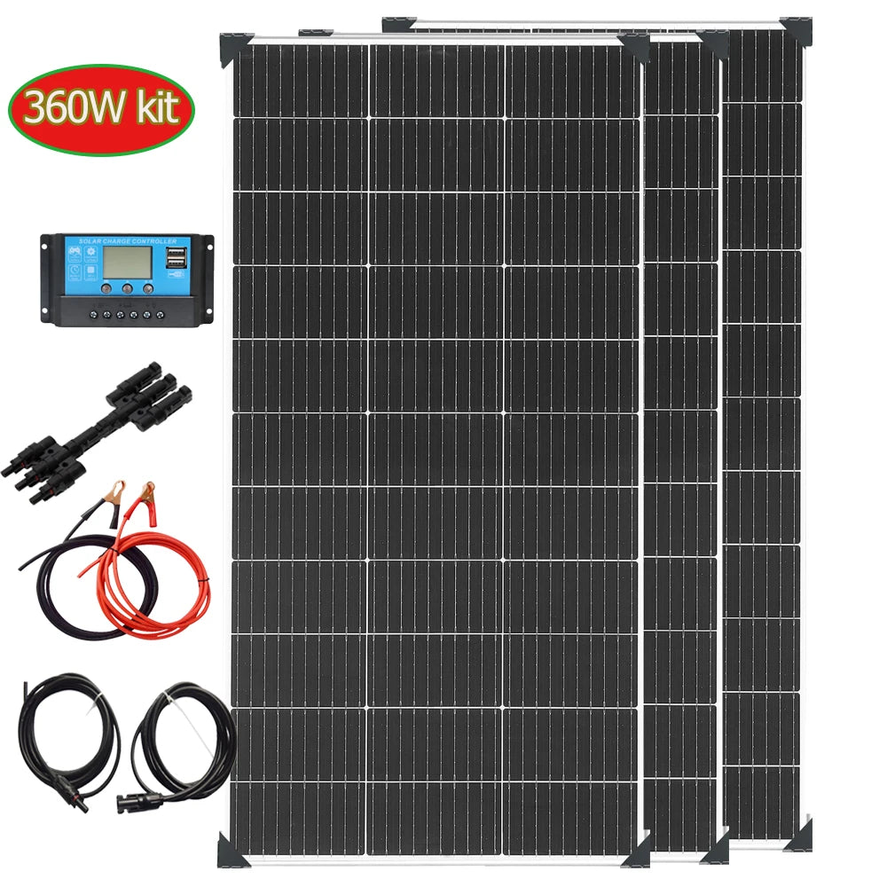 18V Solar Panel 1200W 600W Waterproof Monocrystalline Best Solar Panel 1- 10pcs 120W China Charging Camping RV Boat battery Home