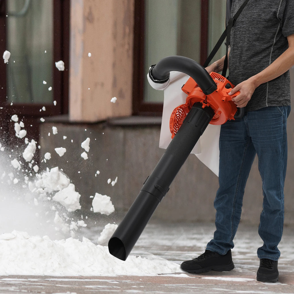 Gas Leaf Blower 25.4CC 2 Stroke Handheld Gas Leaf Blower Grass Lawn Yard Dust Blowing Cleaning Tool with Collection Bag