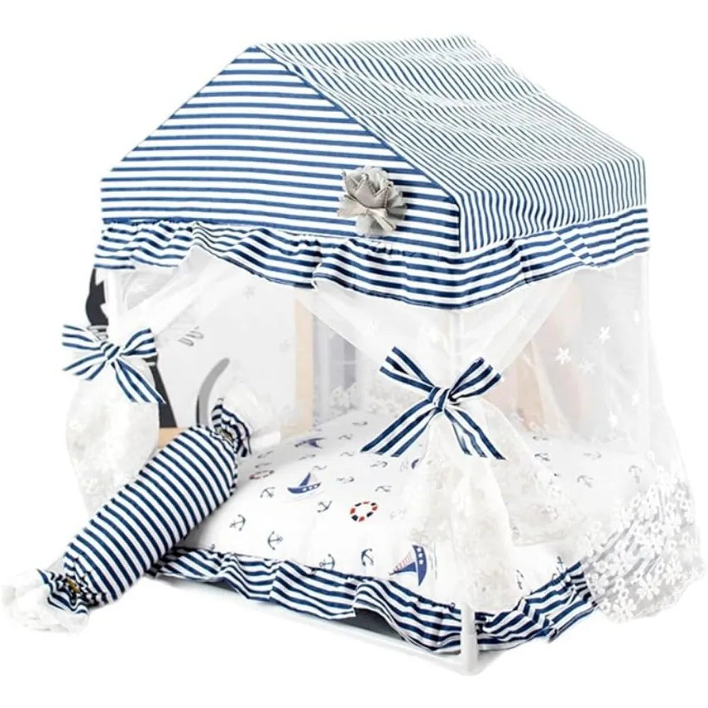 Luxury Pet Bedding with Warmth for Cats and Dogs, Elevated Sleep Solutions, Winter Comfort, Starry Night Design, Easy Litter Acc