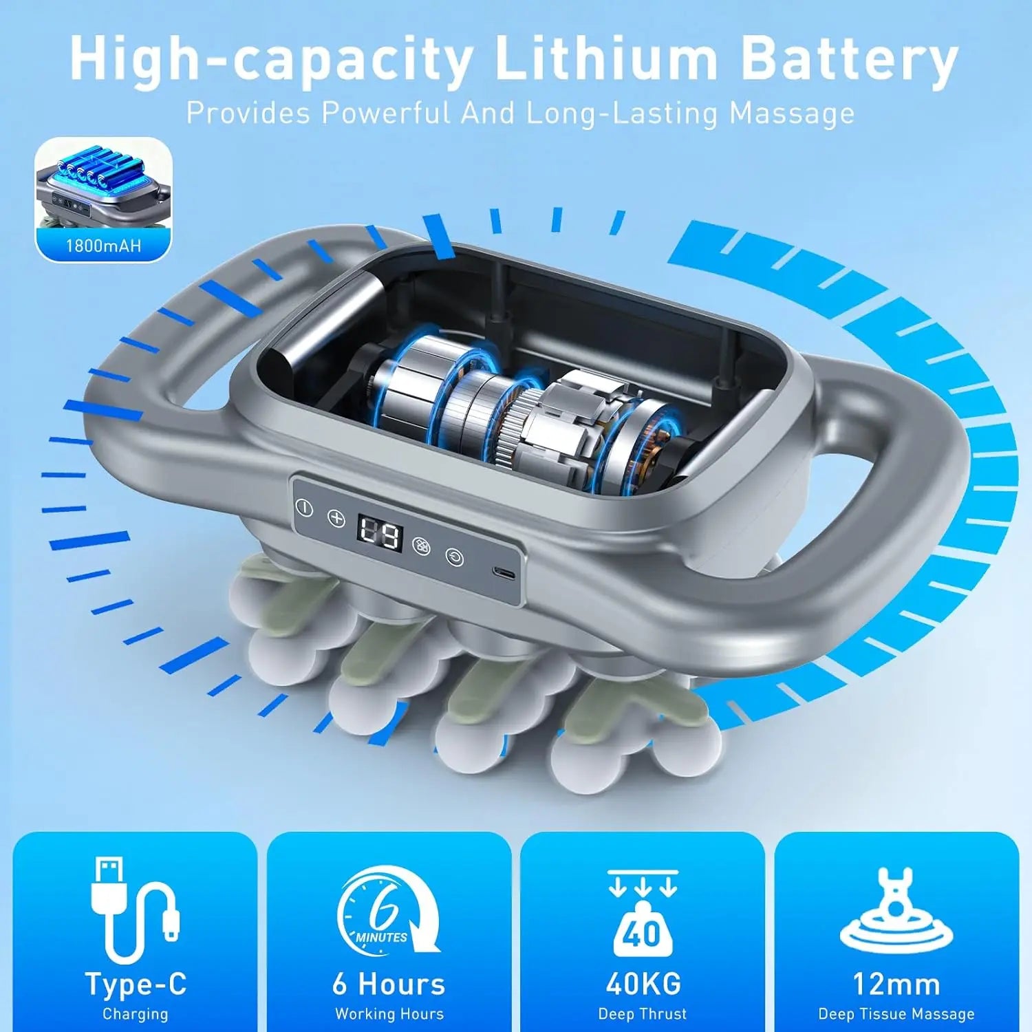 28-Head Deep Tissue Massage Gun, 9 Speeds Electric Percussion Muscle Relief for Athletes Neck Shoulder Pain, Gift for Men Women