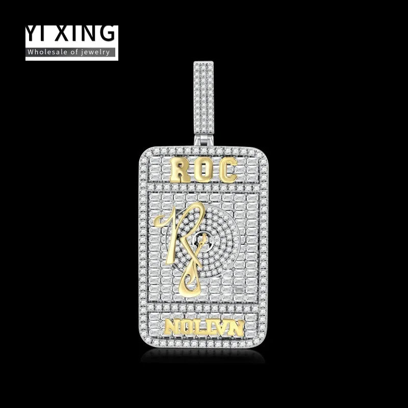 Purely Handmade Pictures, Customized Accessories, Letter Square Brand Pendant, Same Necklace for Men and Women