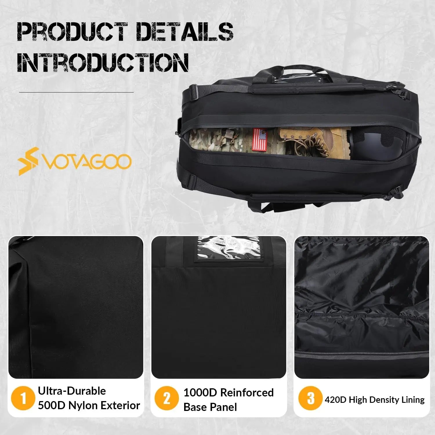 130L Tactical Duffle Bag - Waterproof, Foldable Military Travel Backpack for Camping, Hunting, Gym & Weekender Use