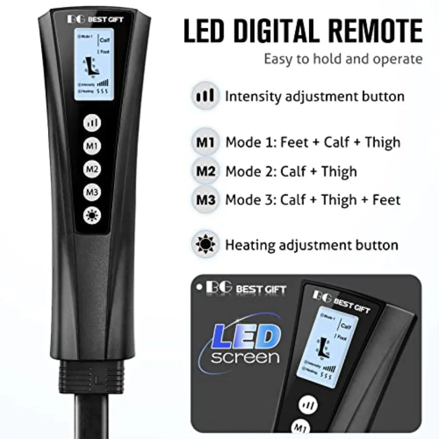 Air Compression Leg Massager with Heat for Relaxation and Recovery Perfect Gift for Mom Dad Men Women Loved Ones Ideal for Chri
