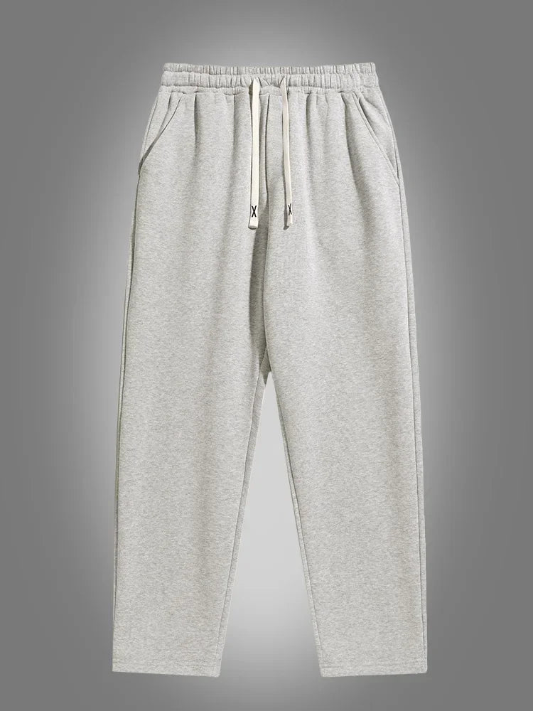 Men's solid color straight leg jogging pants, suitable for casual sports such as running, gym, and outdoor activities