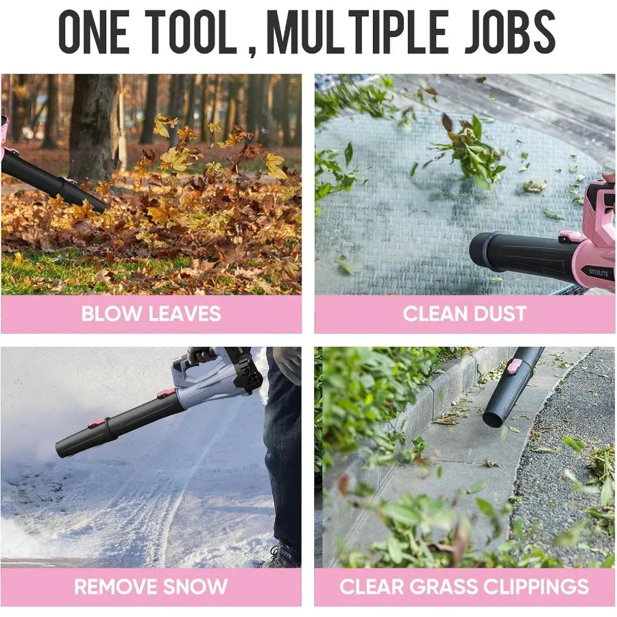 Cordless Leaf Blower with 2 Batteries and Charger for Efficient Lawn Care Patio and Garden Cleaning Lightweight Handheld Electr