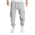 Men's Straight Fit Joggers Sweatpants Loose Oversized Drawstring Long Pants Sports Streetwear Multi-pocket Casual Trousers