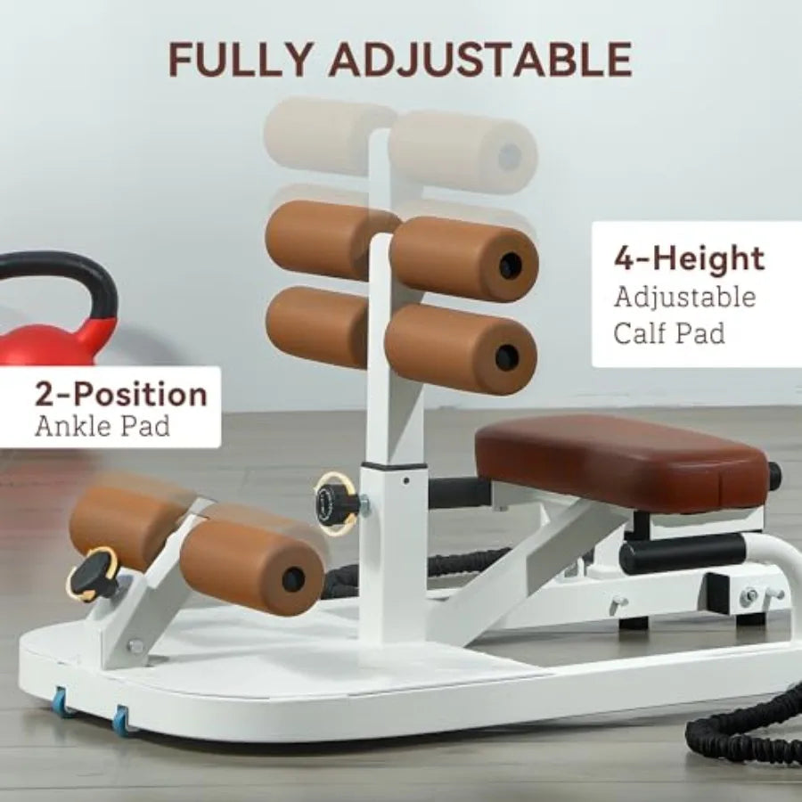 Foldable Sissy Squat Machine with Push Up Stand and Wheels for Home Gym Multipurpose Glute Workout Equipment in Black Compact a