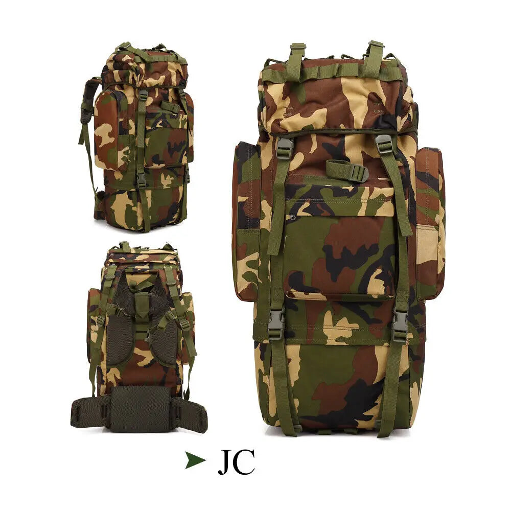 65L Tactical Backpack Rucksack Camping Traveling Climbing Bag for Outdoor Sport Waterproof Nylon Backpacks Hunting Bags