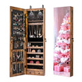 2 LEDs Full Length Mirror with Jewelry Armoire Jewelry Organizers and Storage with 2 Mounting Options 47.5 H Jewelry Cabinet wi