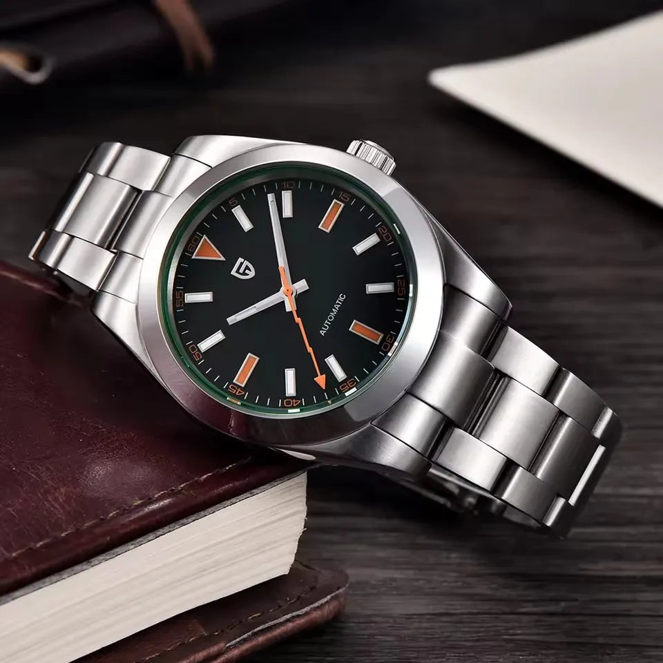 PAGANI DESIGN Green Circle Mechanical Watch Japan Movt Waterproof Sapphire Men watch 316L All Steel Luminous Luxury Man watch