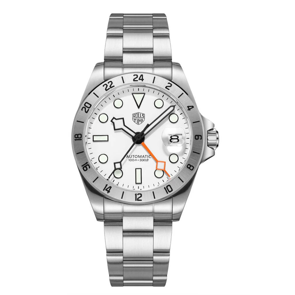 RollsTimi GMT Men's Watches Luxury NH34 Automatic Watch For Men Mechanical Wristwatch AR Sapphire Waterproof Luminous Gift Clock