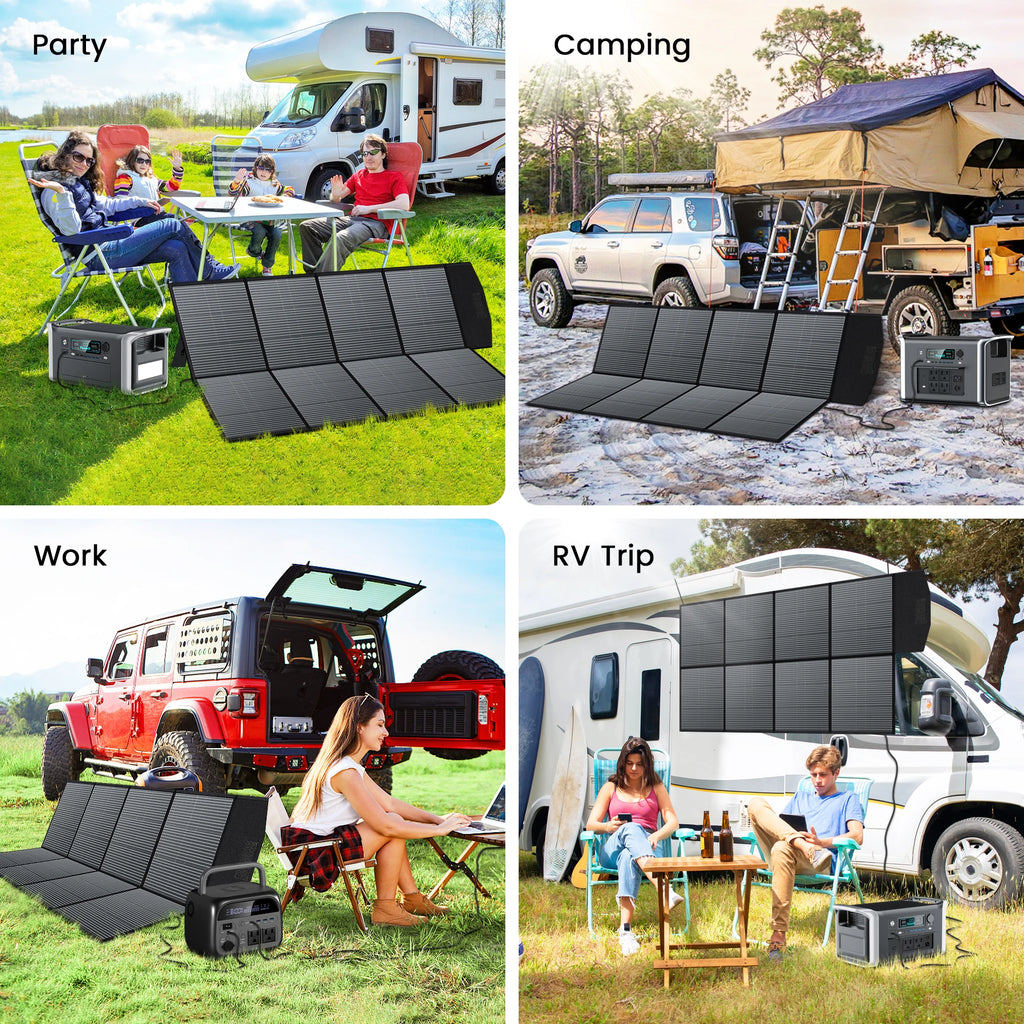 CTOLITY SP400 400Watt Foldable Solar Panel 40V Camping Solar Generator for Power Station Off Grid Outdoor Activities, SUV, RV