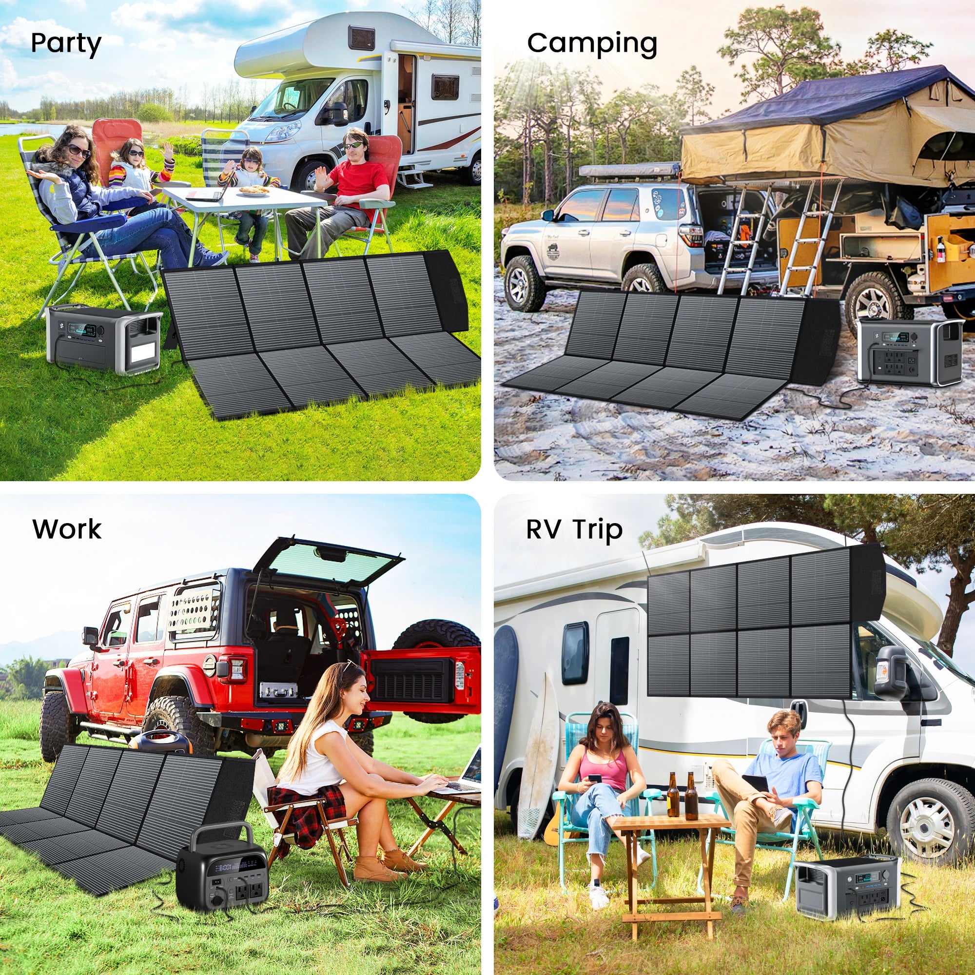 CTOLITY SP400 400Watt Foldable Solar Panel 40V Camping Solar Generator for Power Station Off Grid Outdoor Activities, SUV, RV