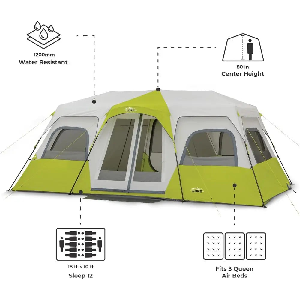 Family Cabin Tents for 6-12 People: Multi-Room Camping with Storage and Accessories