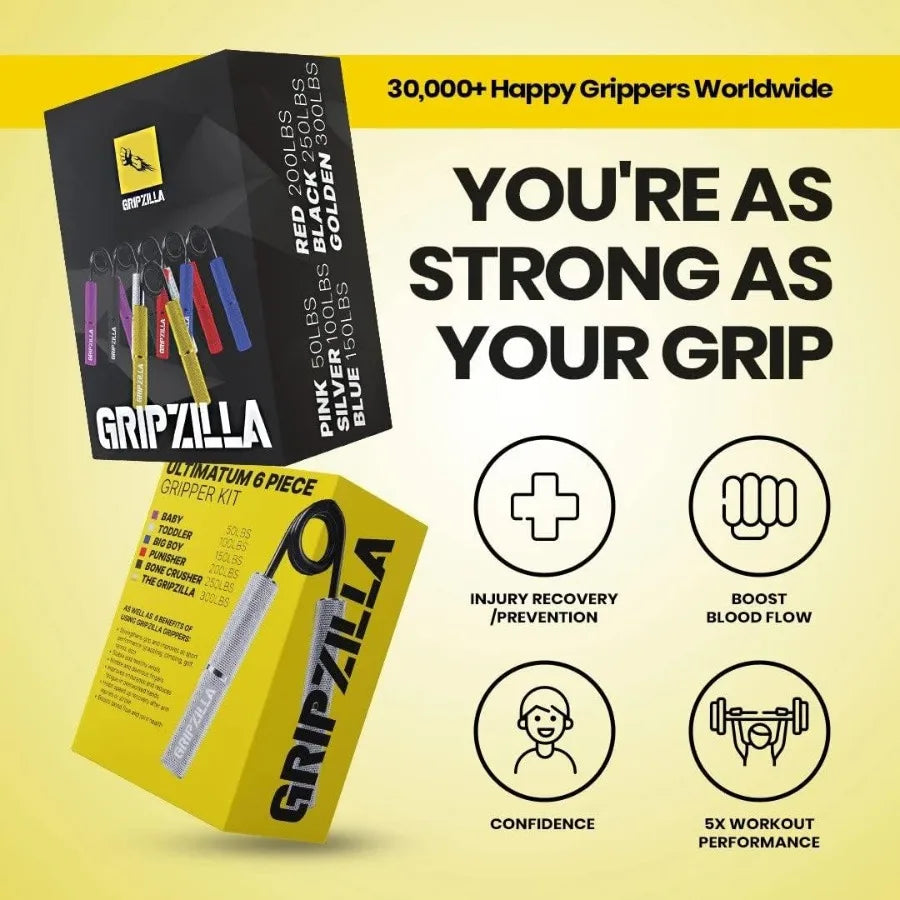 Grip Strength Trainer 50-300lb, Hand Gripper Strengthener Workout Kit,Metal No Slip Heavy Duty Hand Strengthening Device, Forear