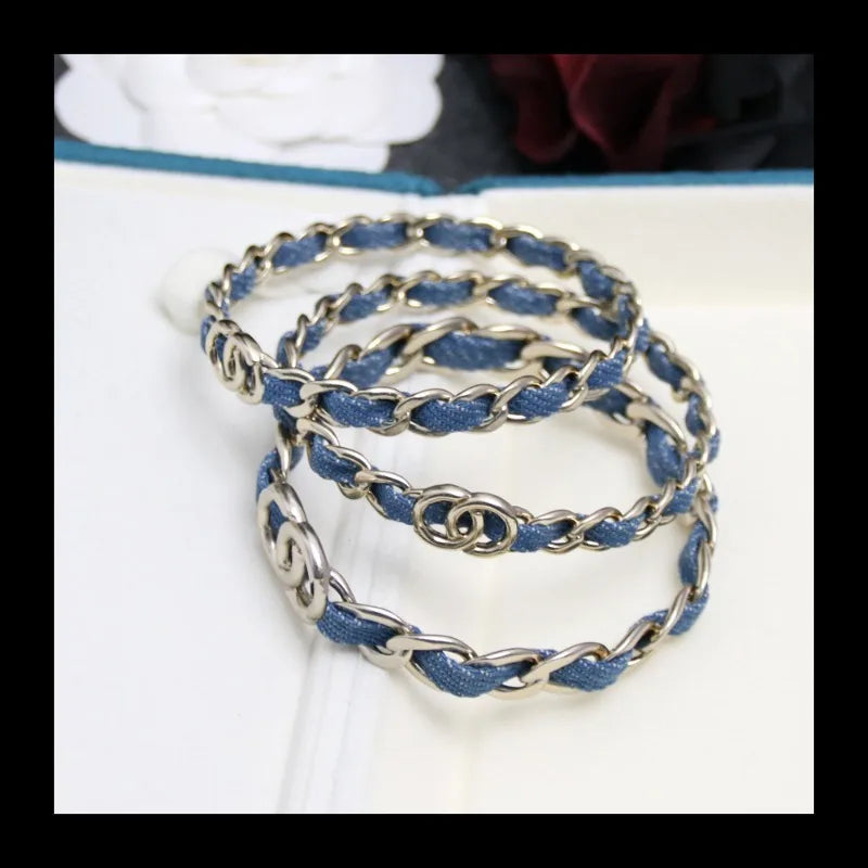 1122 Popular Blue Denim Double C Three-in-one Bracelet Light Luxury Bracelet