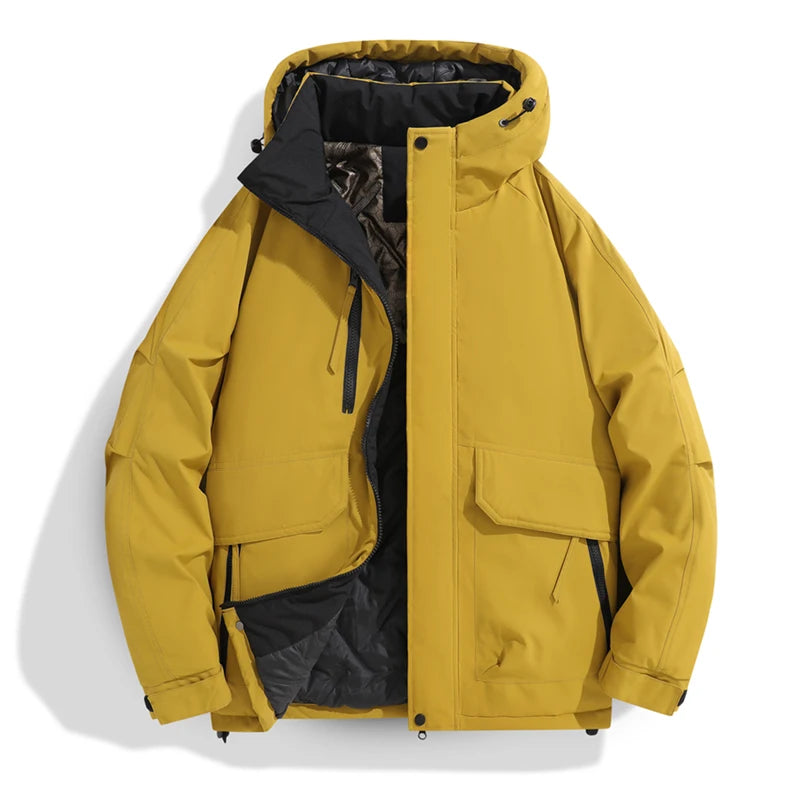 2025 Autumn/Winter New Thickened Fashion Versatile Warm Outdoor Windproof Waterproof Hooded Casual Jacket Cotton Jacket  for Men