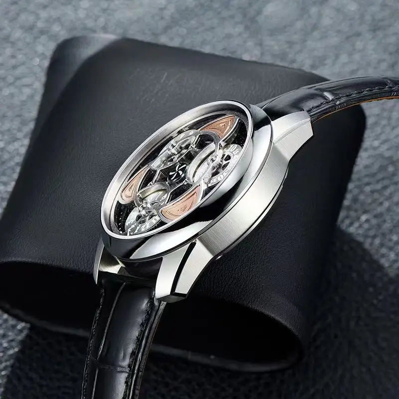 OBLVLO men's watch Star Creative Fully automatic mechanical watch Men's watch Skeletonized fashionable and trendy wristwatch men