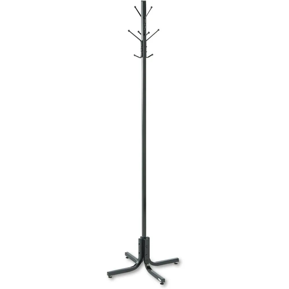 Double Hook Coat Rack Tree, Black, 4 Hooks