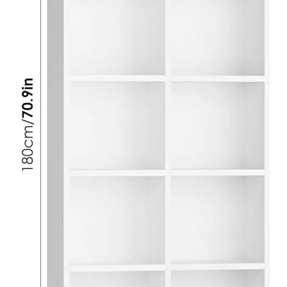 White 71-Inch Double Wide Media Tower Rack with Adjustable Shelves, CD/DVD Display Cabinet, Tall Narrow Bookcase for Home Office