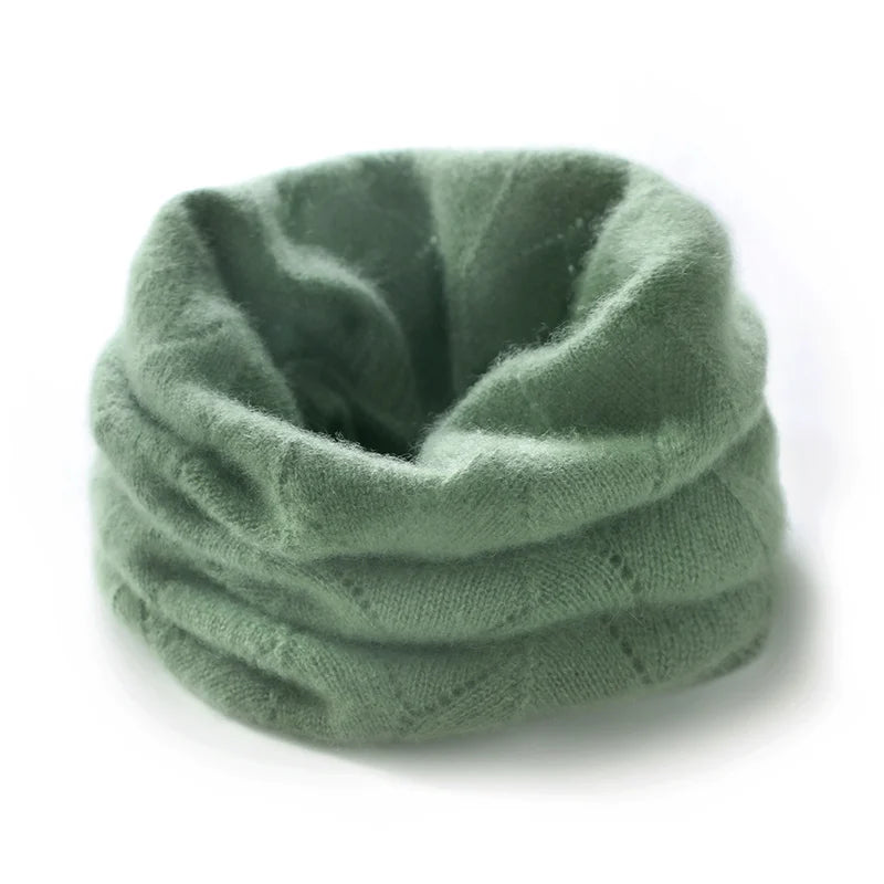 Neck wrap women's winter advanced sense pullover baby children's warm collar knitted one hat 100% pure cashmere neck cover