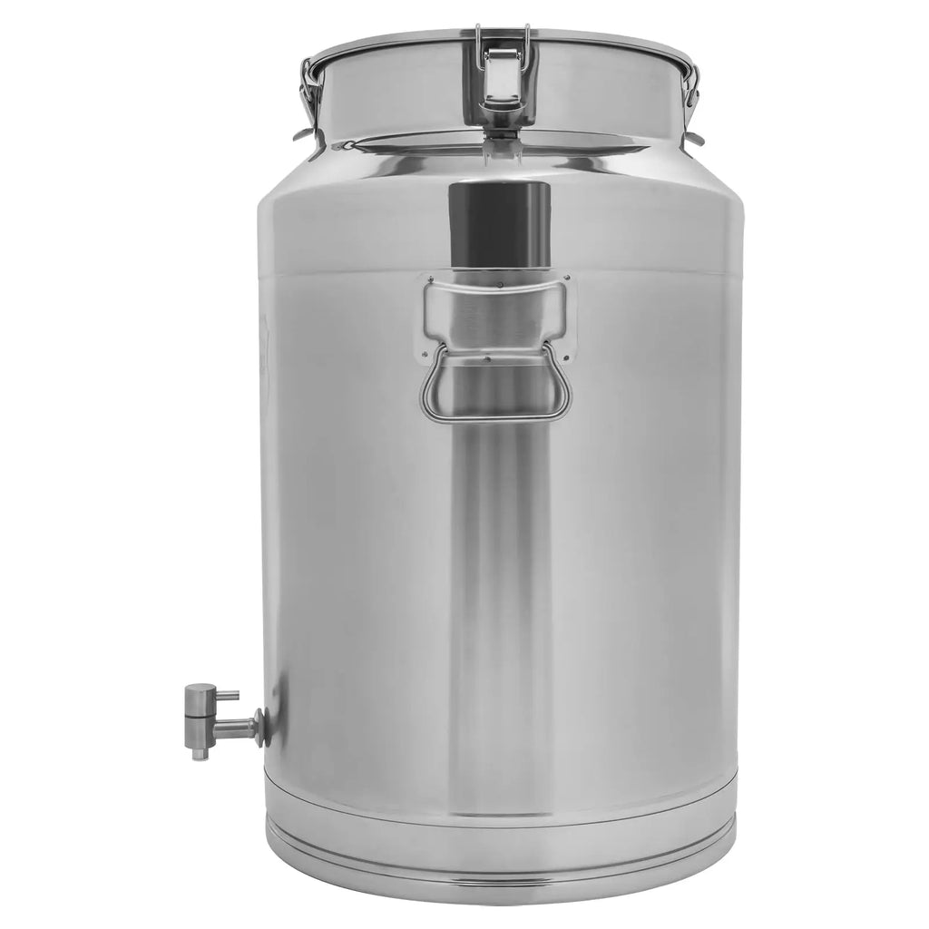 76L/20Gal Milk Can with Spigot - 304 Stainless Steel Water Dispenser Food Storage Container for Liquid & Dry Goods, Wine Pail Bu