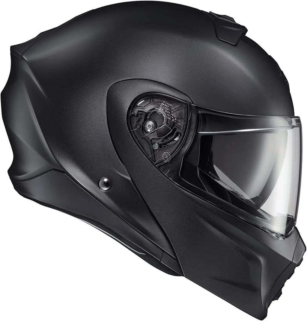 Open Full Face Transformer Adult Motorcycle Helmet Bluetooth Ready Speaker Pockets DOT ECE P/J Approved Solid (Matte Black-2X-La
