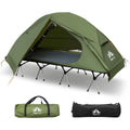 CQ Camping Cot Tent - Waterproof 1-Person Off-Ground Combo Cot Bed for Adults Portable Easy Set-up Tent