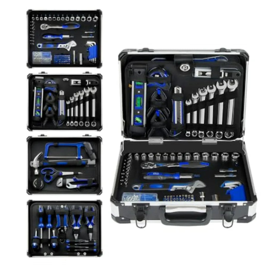 Prostormer Home Tool Kit 259-Piece Household Hand Tool Set with Heavy Duty Aluminium Tool Box Basic Toolkit for Home RV Car Wor