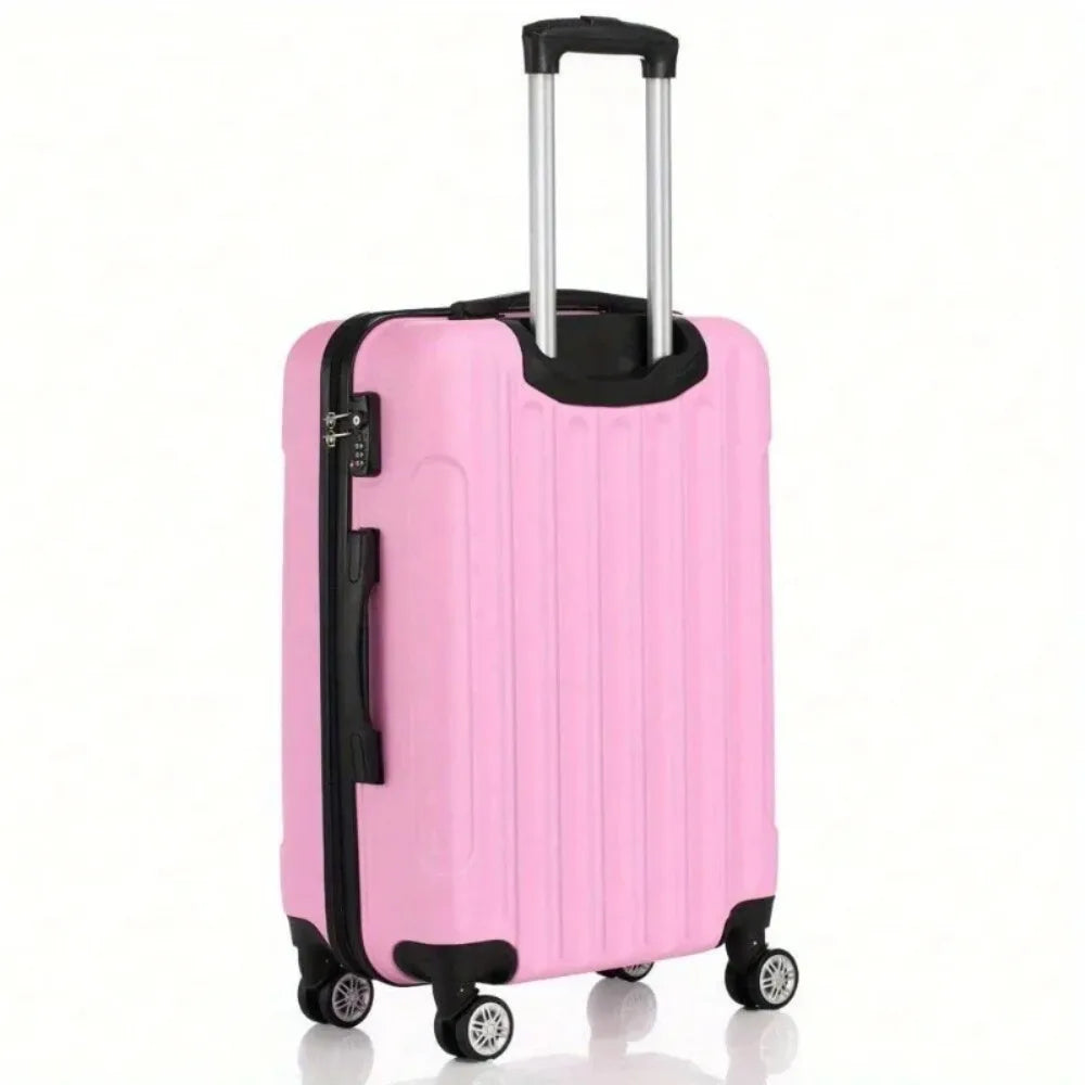 3Pcs Spinner Luggage Set Travel Rolling Suitcase Trolley Case 20/24/28 inch Pink