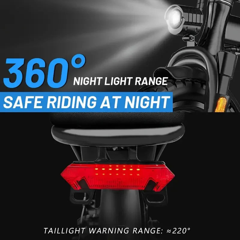 400W Peak Motor 14" Folding Electric Motorcycles Mountain E Bike For Adults, 19.5Mph 20.5Miles 48V 10.3AH Electric Bicycle Ebike