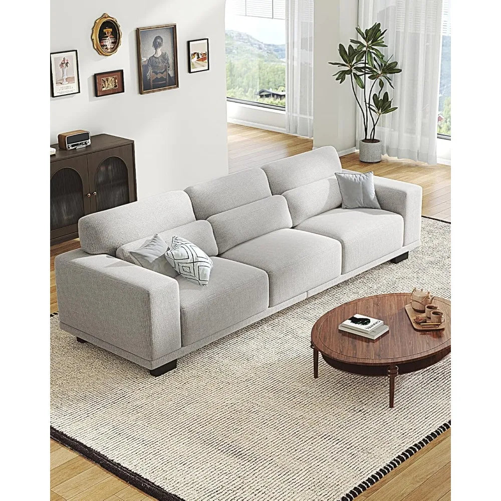 3 Seater Couch, Sofas for Living Room with Deep Seats and Wide Armrests, 89" Comfy 3 Seater Sofa, Supportive
