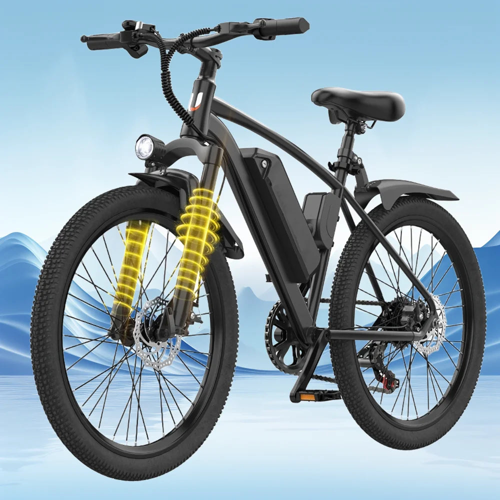 26" Electric Motorcycles Mountain E Bike for Adults, 625W Peak Motor Ebike 19.5Mph 32Miles 10.4AH Adults Electric Bicycle