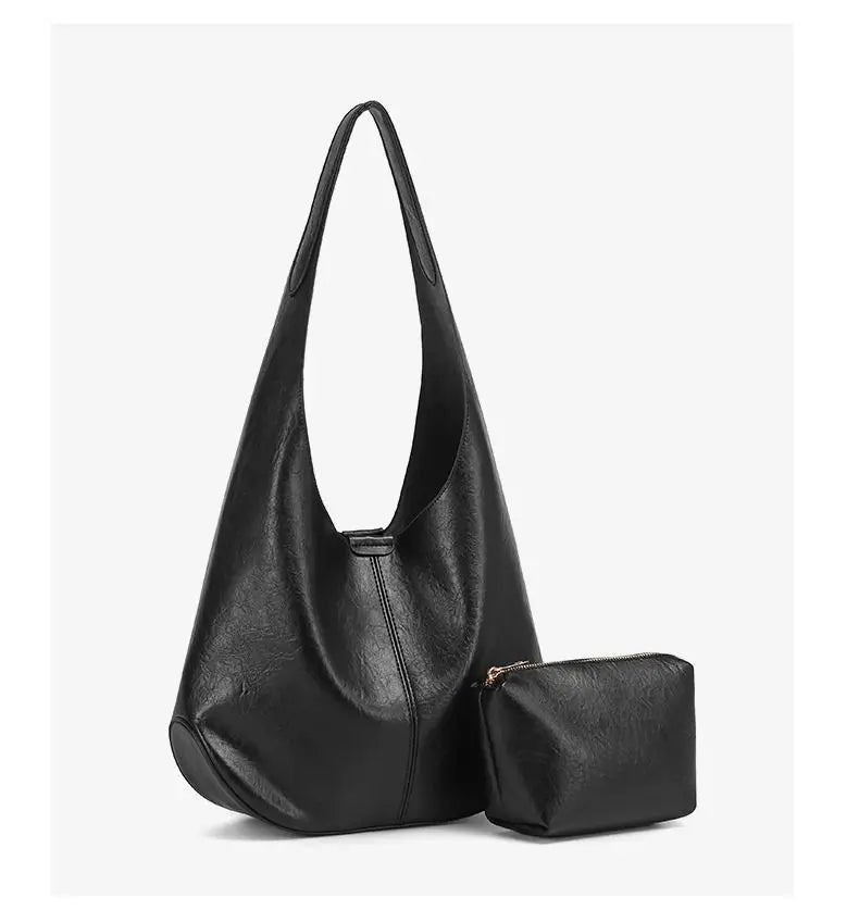 Large capacity cross-border women's bag 2025 new senior sense of soft leather armpit shoulder bag sub mother work commuting Tote