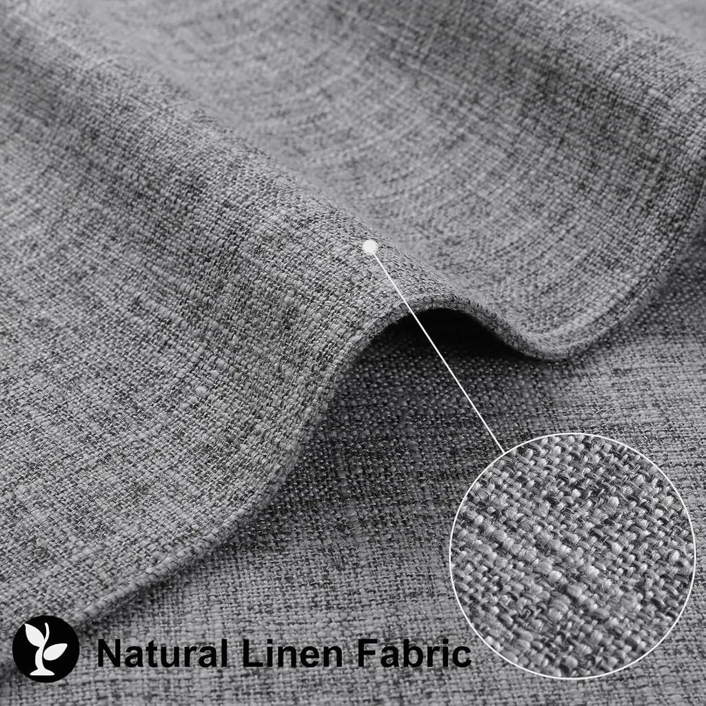 Cotton Linen Placemats Set of 8, Washable Farmhouse Table Mats for Indoor Outdoor Use, Dark Grey 13x19 Inch
