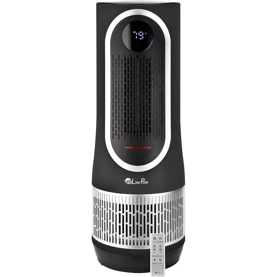 3-in-1 LP500 Clean Heat Air Purifier Electric Heater Oscillating Portable Heater with Dual Heat Settings and Advanced Air Filtr